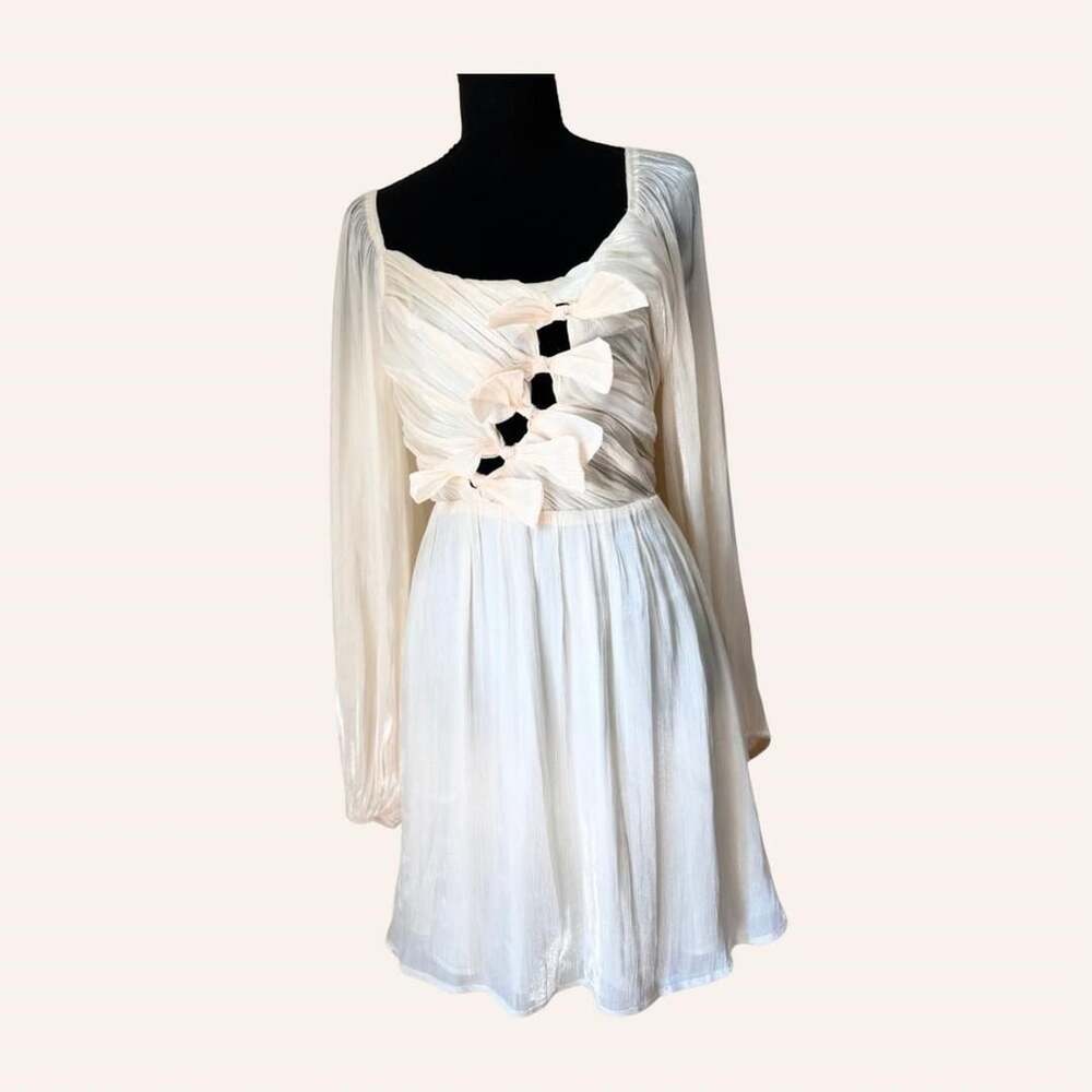 Greek Goddess Angel Halloween Costume Cream Bow Cutout Dress Lulus XL